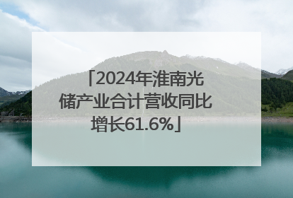 2024年淮南光储产业合计营收同比增长61.6%