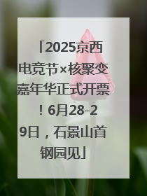 2025京西电竞节×核聚变嘉年华正式开票！6月28-29日，石景山首钢园见
