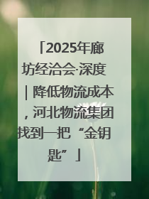 2025年廊坊经洽会·深度｜降低物流成本，河北物流集团找到一把“金钥匙”