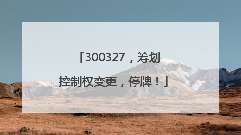 300327，筹划控制权变更，停牌！