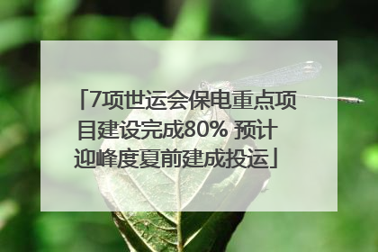 7项世运会保电重点项目建设完成80% 预计迎峰度夏前建成投运