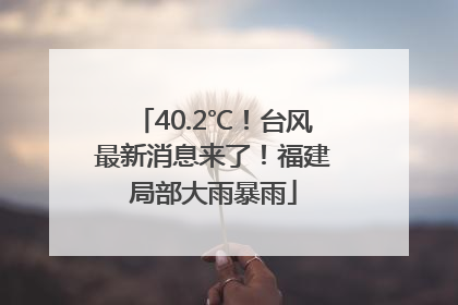 40.2℃！台风最新消息来了！福建局部大雨暴雨