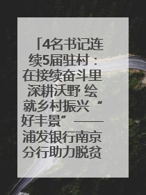 4名书记连续5届驻村：在接续奋斗里深耕沃野 绘就乡村振兴“好丰景”——浦发银行南京分行助力脱贫攻坚、帮促乡村振兴记事（二）