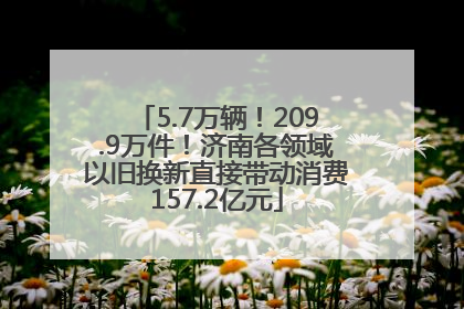 5.7万辆！209.9万件！济南各领域以旧换新直接带动消费157.2亿元